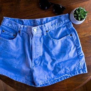 High rise denim shorts